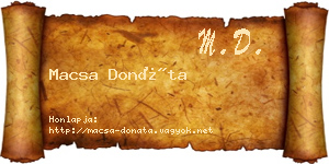 Macsa Donáta névjegykártya